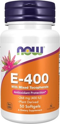 NOW, Vitamin E-400 IU Mixed Tocopherols, Antioxidant Protection*, 50 Softgels