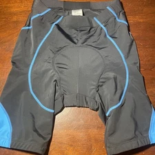 Santic Cycling Shorts Small Black/ Blue  Padded Stretch Bike Performance