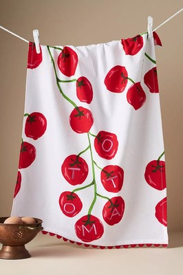 Phthalo Ruth Tomato Cotton Dish Towel Anthropologie Tomatoes Fruit Veggies NEW