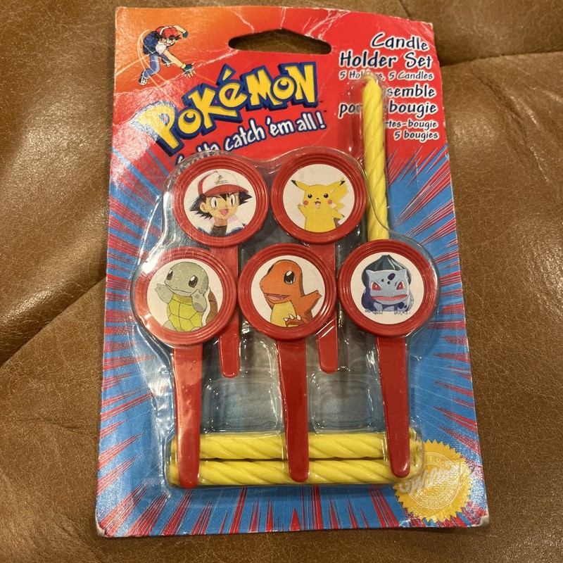 Vintage Pokemon Pikachu Wilton Birthday Cake Candle Holder Set
