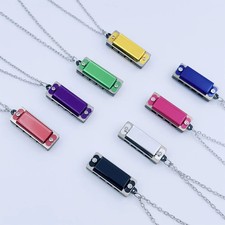 New 4-hole 8-tone Necklace Harmonica Metal Woodwind Harmonica Mini Chain Mi