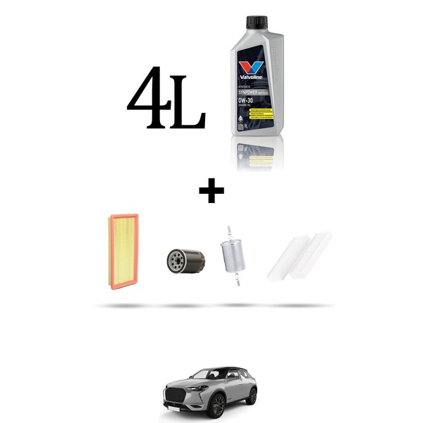 Hoffcar Wartungsset 4 Filter Und 4L ÖL FüR Ds3 Crossback 1.2 Puretech 74KW-image