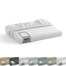 100 Egyptian Cotton King Fitted Sheet Only-800 Thread Count Cotton, Soft, Dur...