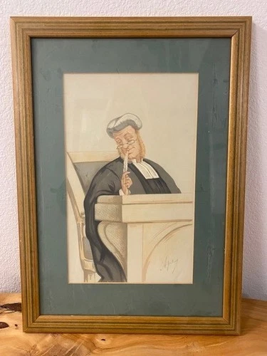 Antique Framed Vanity Fair Print – “Popular Judgement” (12” x 17”)