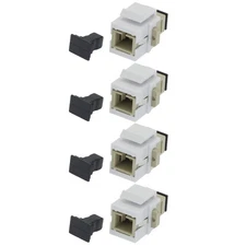 4 Pcs SC UPC Fiber Optic Simplex Multi Mode Keystone Jack Coupler Snap In Ivory