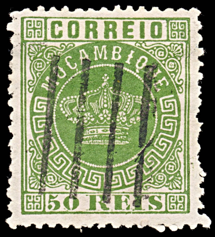 6287 Mozambique SG6 50R verde 1876. Sc#10 Mi6A usado. C£160 Foto 3 de 4