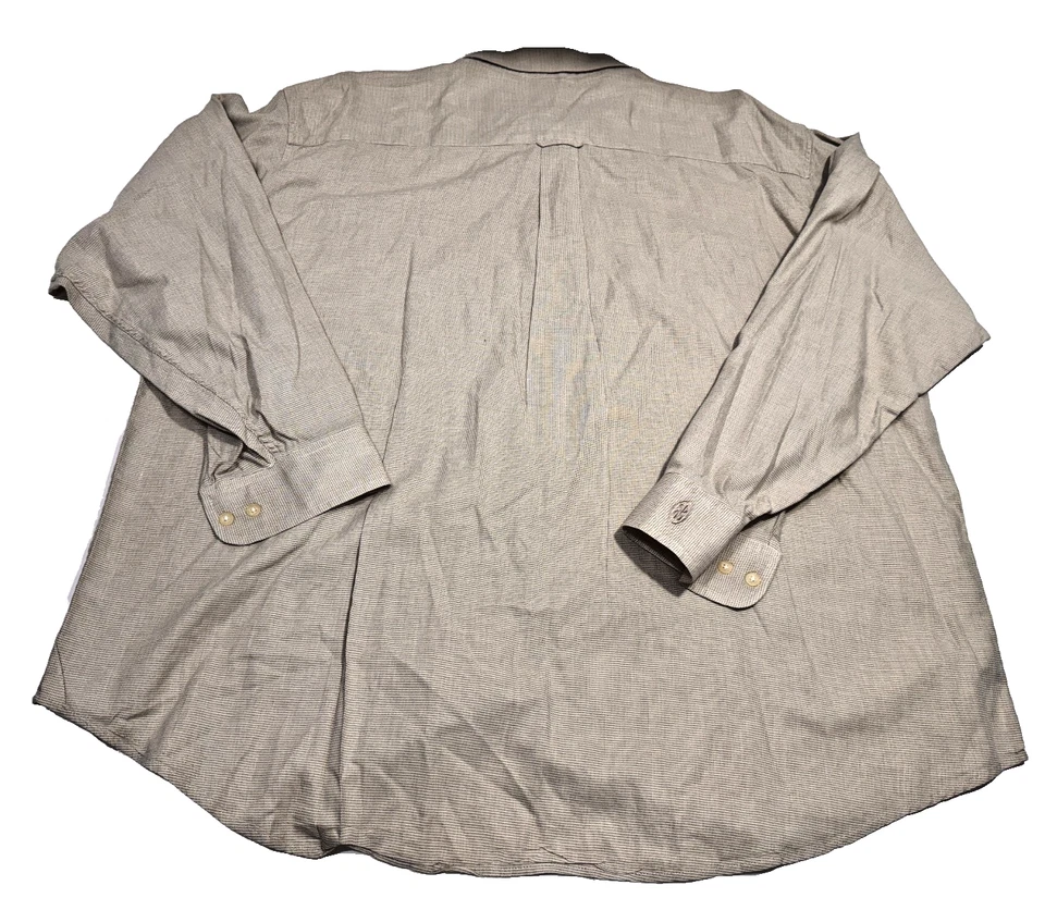 Camisa Bill Blass Premium Para Hombre XXL 2XL Manga Larga Con Botones Blanco Tostado Foto 2 de 4