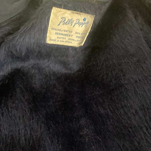 Vintage Polly Pepper Coat Girls Size 7 Navy Blue Faux Fur Lined - Picture 6 of 10