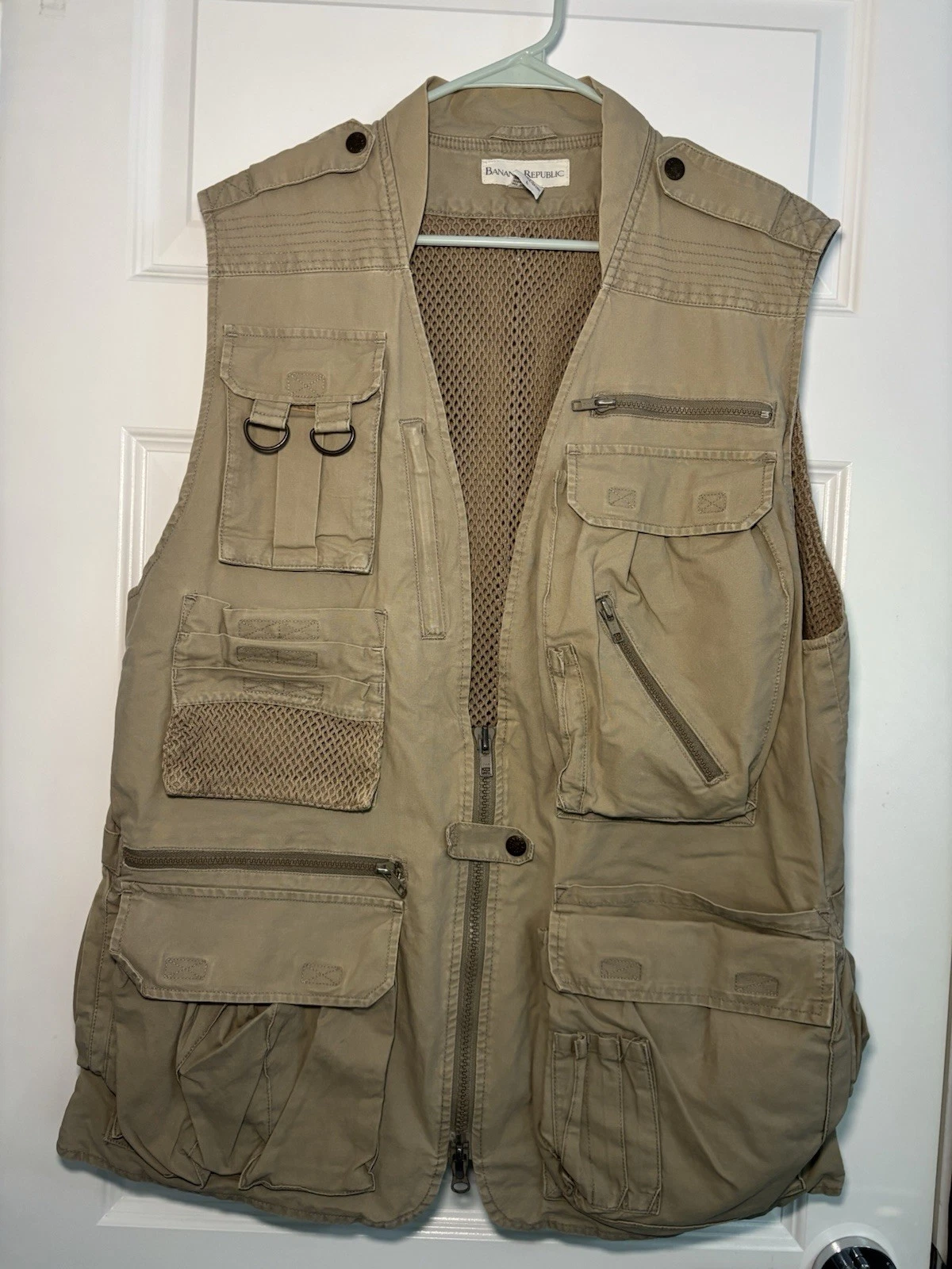 Vintage 90s Banana Republic Mesh Safari Utility Vest Size L Gorpcore