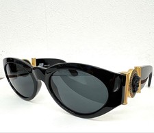 GIANNI VERSACE Medusa/Greca Circle Sunglasses Black/Gold Frame NoCase MOD.617/B