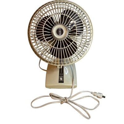 Vintage Con-Arc Electric Fan Beige 2-Speed Desk Fan For Parts Or Repair