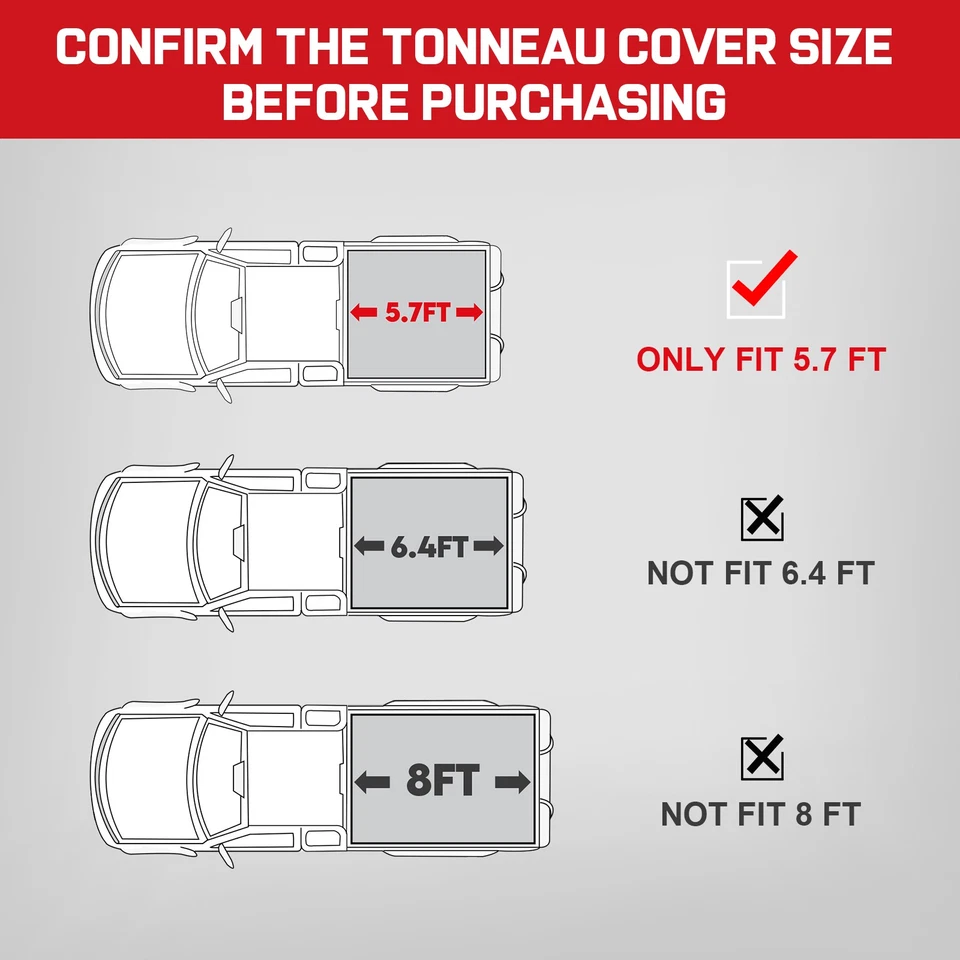 Soft Roll-up Tonneau Cover FOR 09-25 Dodge Ram 1500 5.7FT Truck Bed NO RAM BOX Foto 3 de 4