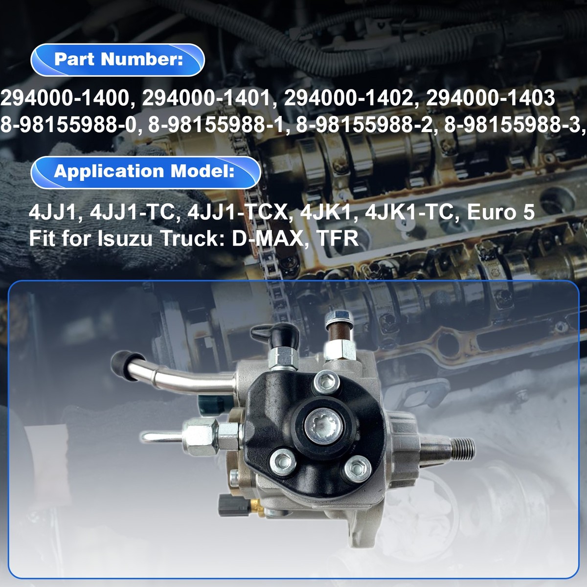 配置 4JJ1 Fuel Injection Pump 294000-1401 8981559884 8-98155988-1