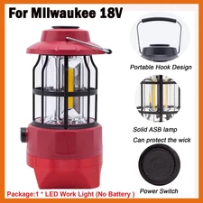 Hanging Lantern For Milwaukee 18V Battery LED Work Light Camping Outdoor Lamps