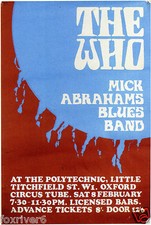 THE WHO Concert Flyer / Handbill - Central Polytechnic, London 1969 - reprint