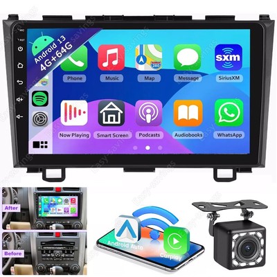 Car Stereo Radio For Honda CRV 2007-2011 Apple CarPlay Android Auto GPS MP5 64GB