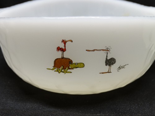 Vaso de leche vintage Fire King Johnny Hart BC Comics 3 tazas de café y 2 cuencos - Imagen 13 de 24