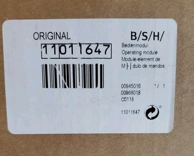 11011647  Bosch Dishwasher User Interface 