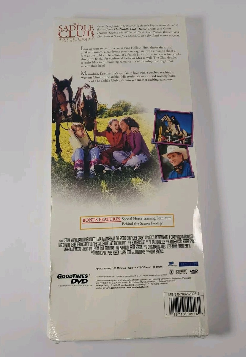 The Saddle Club: Horse Crazy (DVD) NEW SEALED Equestrian Book