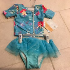 NWT Disney Princess Ariel Rashguard Bathing Suit Size 2