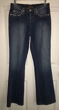 CACHE Women's Jewel Embellished Flare Boot Cut Stretch Denim Jeans Sz 2 EUC