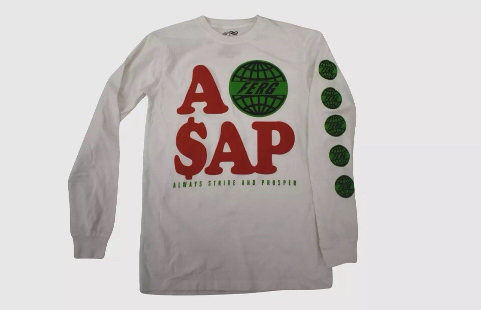 ASAP ROCKEYツアーロンT ASAP Rocky Injured Generation Tour Long Sleeve T-Shirt White