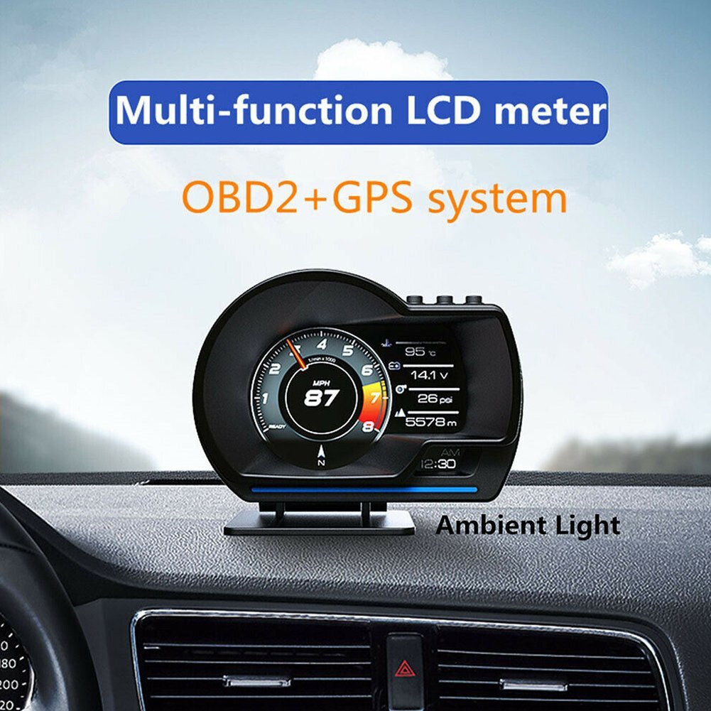 OBD2 GPS Auto Head Up Display Gauge Smart Car HUD Gauge Digital Speedometer