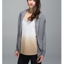 Lululemon Athletica Women's Size 2 Gray Cabin Yogi Wrap Cardigan Open Front