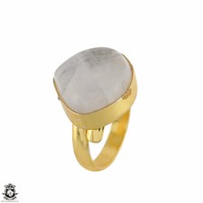 Size 7.5 - Size 9 Adjustable Moonstone 24K Gold Plated Ring GPR1759