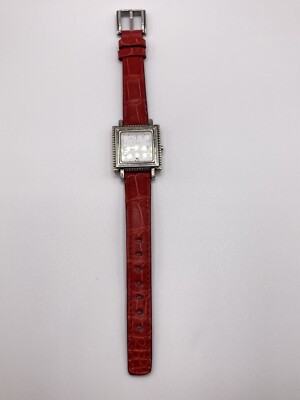 Vintage Ecclissi Sterling Silver 5 Jewels Red Croc Leather  display picture 3
