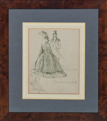 ''Study For The Young Bride'' 1950 Pencil Drawing by Vernon Ward