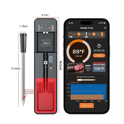 Küchenthermometer Bluetooth Wireless APP Remote Meat Thermometer 360ft Digital