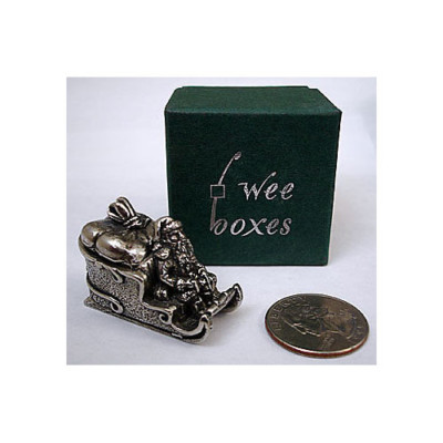 Wee Boxes Small Pewter Trinket Box - SANTA WITH BAG - WB-SANTA