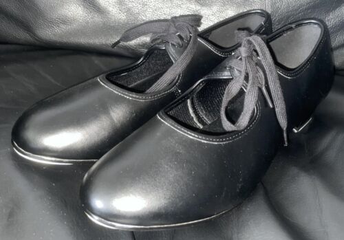 ERWACHSENENGRÖSSE UK 7,5 SCHWARZ DOPPEL STEPPTANZSCHUHE TANZAUSRÜSTUNG SCHNÜRVERSCHLUSS