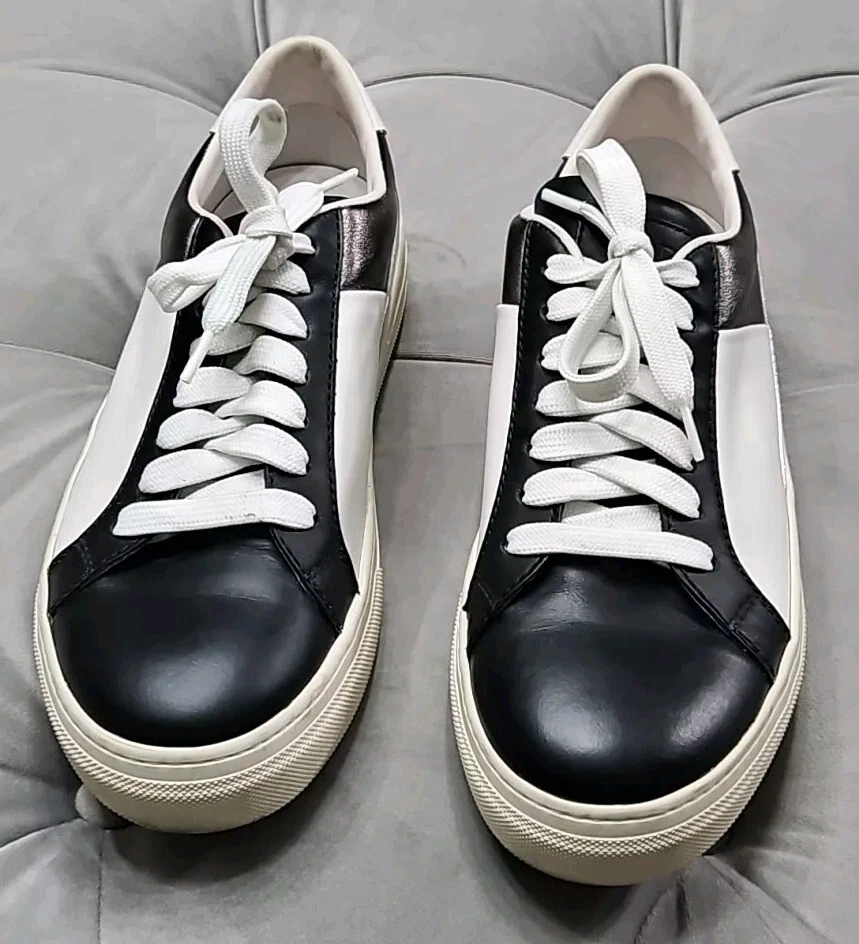 Zapatillas deportivas Tod's negras blancas plateadas de cuero planas para mujer 38,5 8,5 Foto 3 de 4