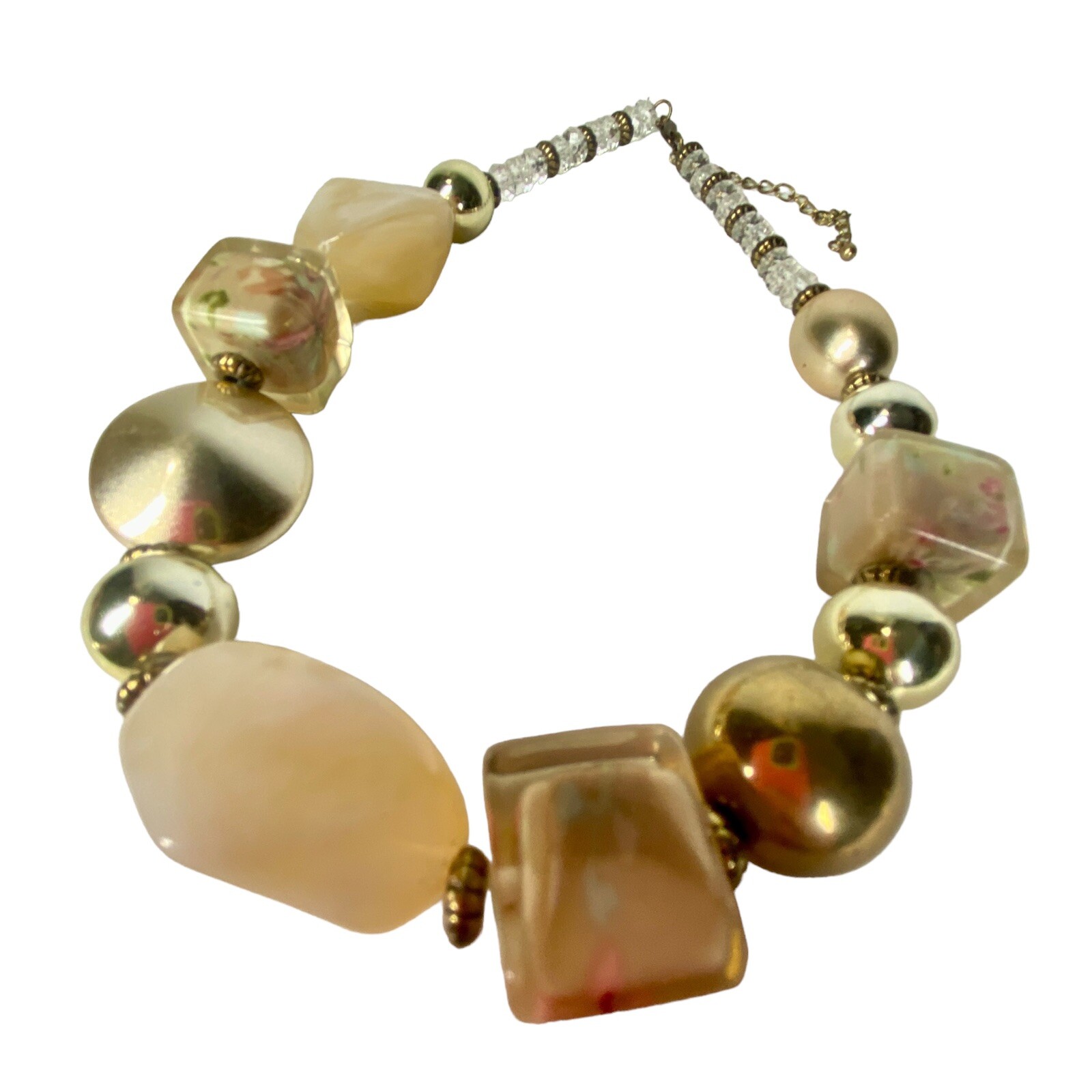 Unique Beaded Chunky Acrylic Cube Statement Neckl… - image 6
