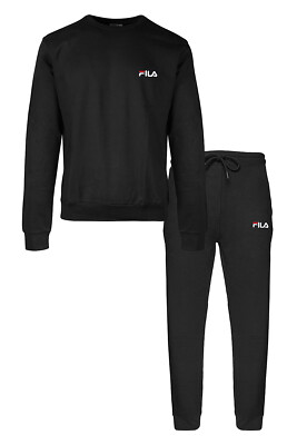 FILA Man langer Hausanzug Pyjama Rundhals-Ausschnitt innen angerauht FILA Logo