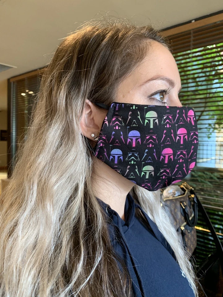 The Mandalorian Handmade 100% Cotton Fabric Face Mask Disney Star Wars Baby Yoda - Image 2 of 2