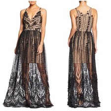 Dress The Population Chelsea Floral Lace A-Line Gown Size Medium