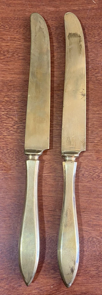 Vintage Dirigold Dirilyte Goldware Regal Flatware Silverware 9” Dinner Knife - Image 2 of 4