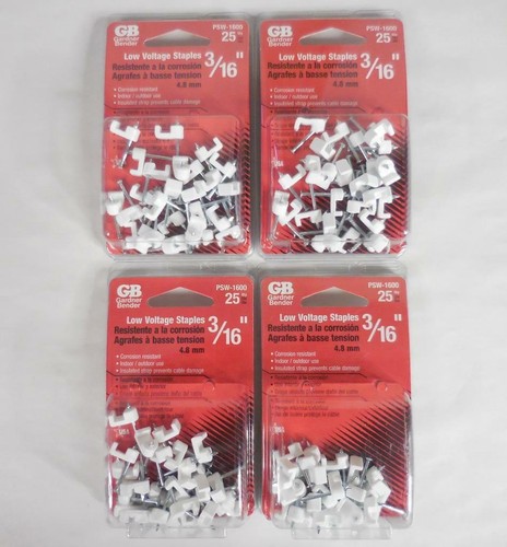 Gardner Bender 3/16" Low Voltage Staples Lot of 4 Packs of 25 - 100 Total - Picture 3 of 7