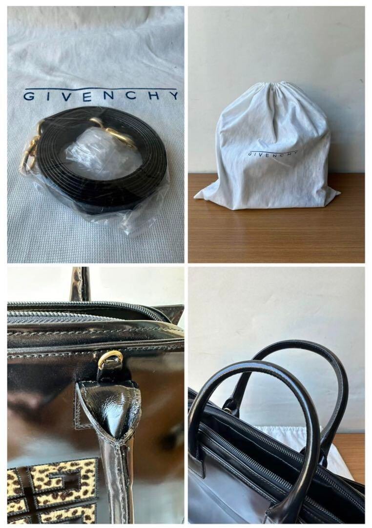 GIVENCHY 2Way Handbag Shoulder bag Leopard 4G Logo Black