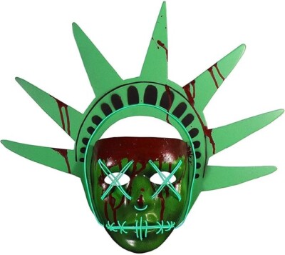 Halloween Maske - Purge Wahljahr Lady Liberty Leuchtmaske