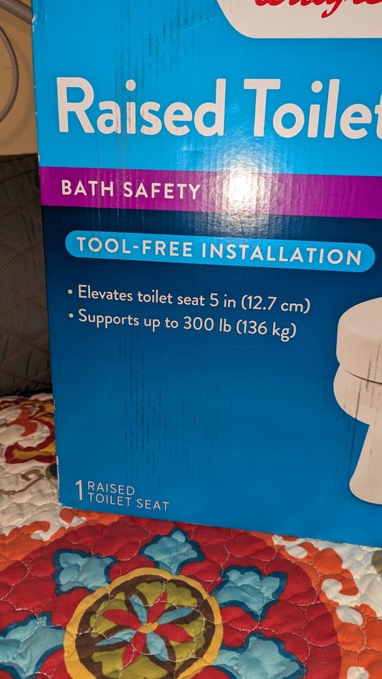 Toilet Seat Riser 5" Raised Toilet Seat Walgreens Opened Package eBay