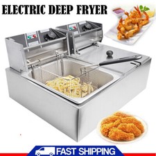 5000W 12L Edelstahl Elektrische Öl-Friteuse Profi Küche Fritöse Kaltzon Fritteus