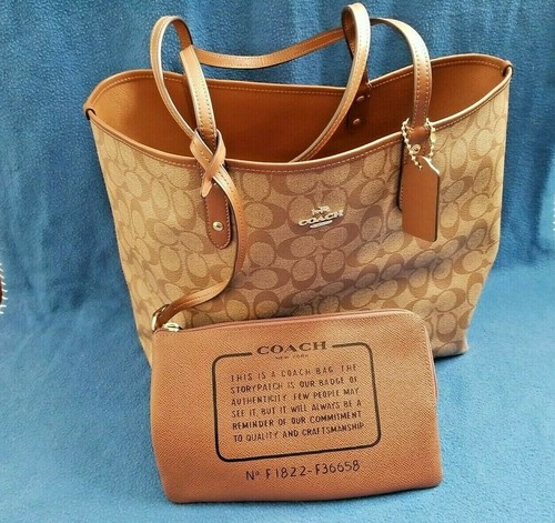 coach reversible pvc city signature tote