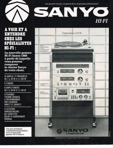 PUBLICITE ADVERTISING 044   1979    SANYO   hi-fi  tuner ampli chaine - Zdjęcie 1 z 1