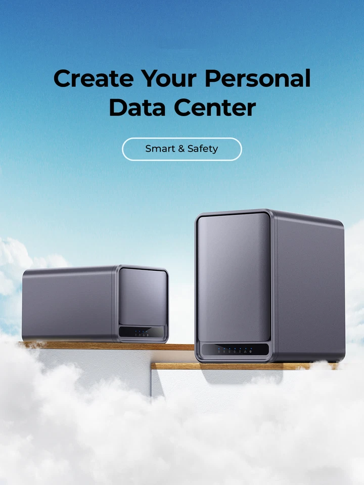 Estuche NAS 2 bahías o 5 bahías sin disco USB LAN almacenamiento en la nube AI clasificación cifrado Foto 4 de 4
