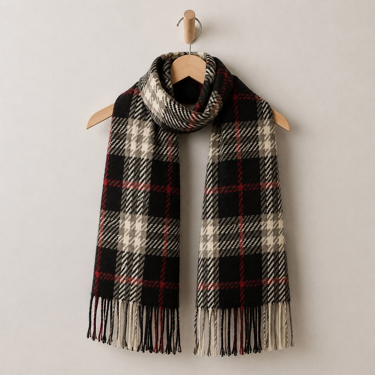 Plaid Cashmere Scarf Womens Black Red Winter Preppy Tartan Academia Cabincore
Opens in a new window 