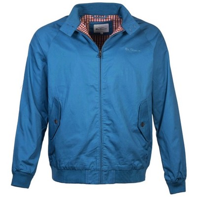 Ben Sherman Mens Signature Harrington Bomber Jacket True Blue Size Small